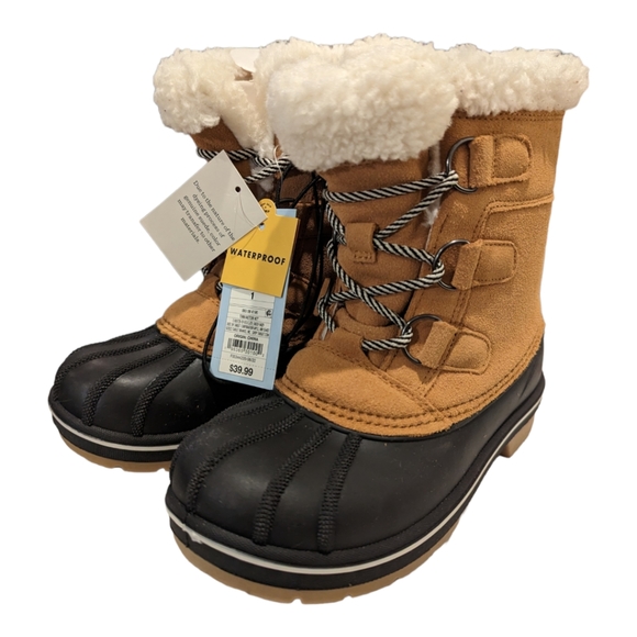 Kids' Kit Lace-Up Winter Boots - Cat & Jack. Size 1. - Picture 3 of 6